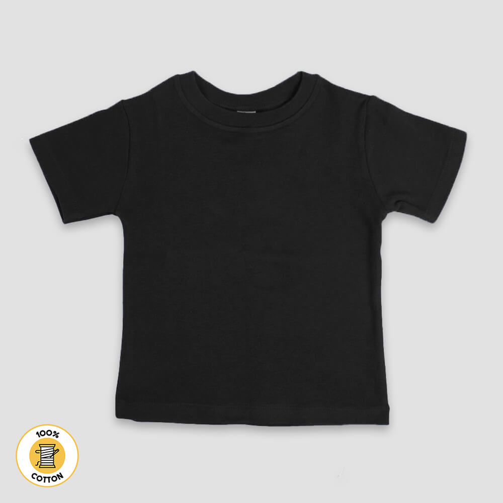 Baby Crew Neck T-Shirts – Black - Premium 100% Cotton