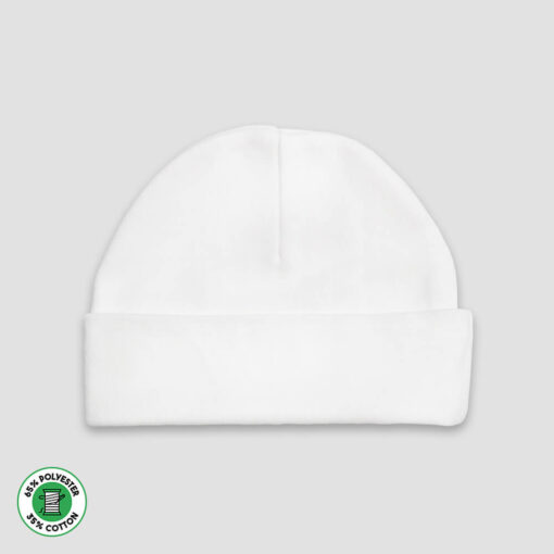 Baby Beanie Hats – Polyester Cotton Blend White - LG3031W - The Laughing Giraffe®