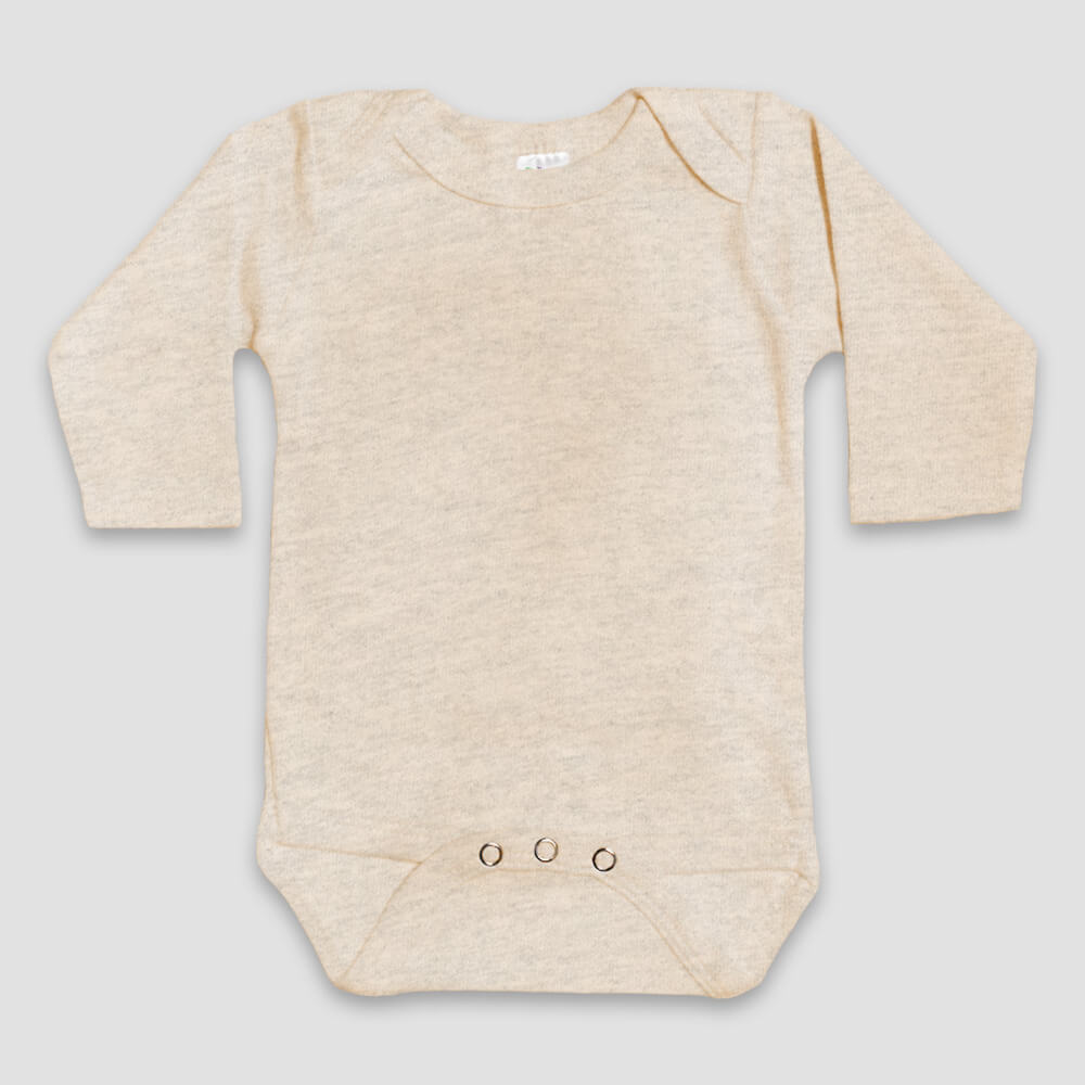 Baby Long Sleeve Pullover Oatmeal T Shirt 65% Polyester/35% Cotton-  Laughing Giraffe® - LG3509O - IdeaStage Promotional Products