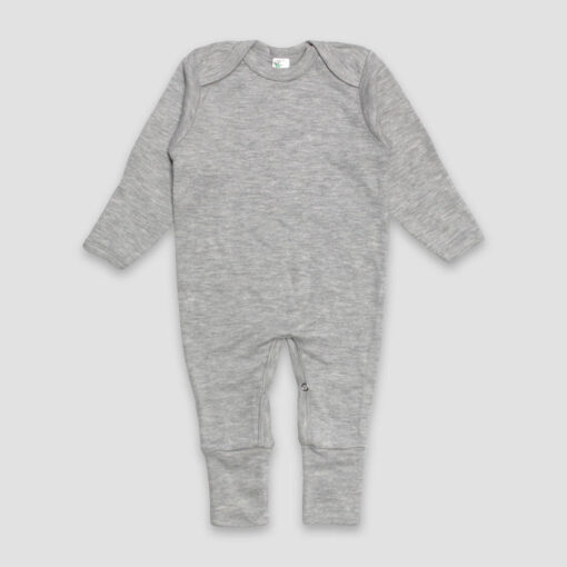 Baby Pajamas With Fold Over Mittens & Footies Heather Gray - LG3403H - The Laughing Giraffe®