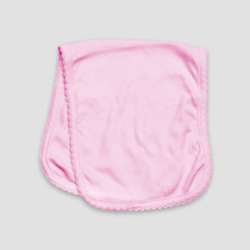 Baby Scallop Burp Cloth – 2-Ply – Polyester Cotton Blend Pink - LG3433P - The Laughing Giraffe®