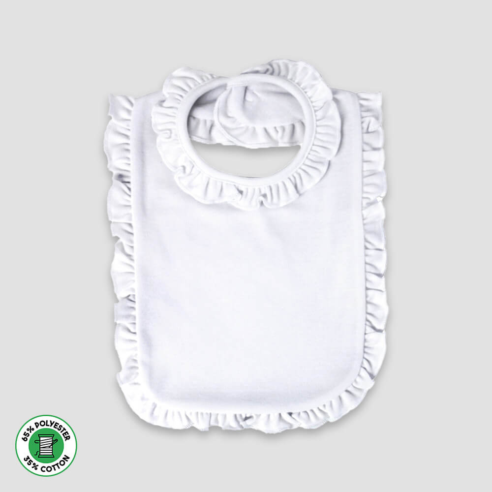 Baby Ruffle Bibs – 2 Ply – Polyester Cotton Blend