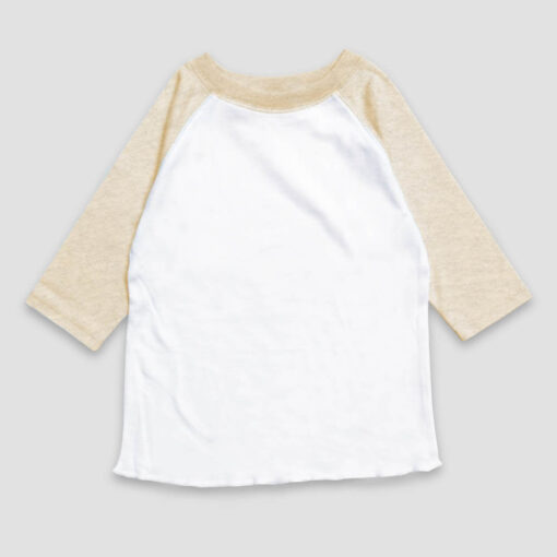 Toddler & Kids Raglan T-Shirts – Polyester Cotton Blend White/Oatmeal - LG3554WO - The Laughing Giraffe®