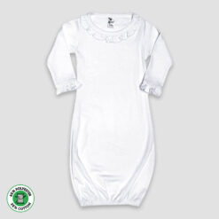 Baby Ruffle Trim Nightgown – Polyester Cotton Blend White - LG3807W - The Laughing Giraffe®