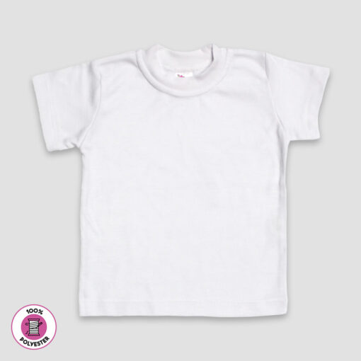 Baby White Short Sleeve T-Shirts - 100% Polyester - LG4506W - The Laughing Giraffe®