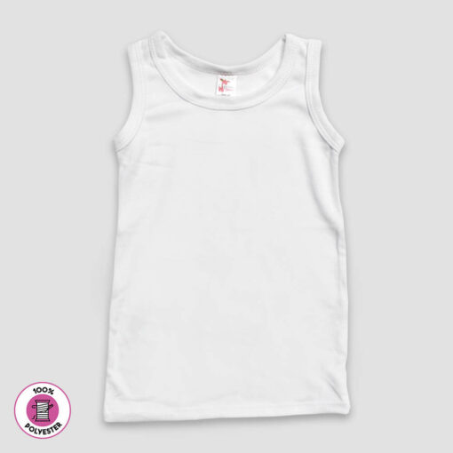 Toddler & Kids Tank Top – White – 100% Polyester - LG4956W - The Laughing Giraffe®