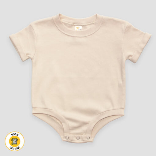 Baby Bubble Romper Cuffed Sleeve for Embroidery - The Laughing Giraffe