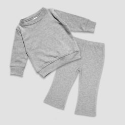 Wholesale Blank Kids Sweatsuit Sets - Heather Gray - The Laughing Giraffe